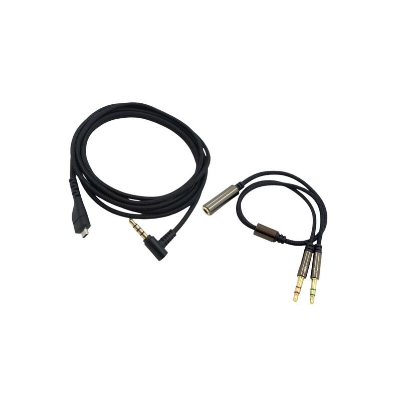 Kabel pengganti Audio 6.5 kaki, untuk SteelSeries Arctis 3 5 7 Pro hitam