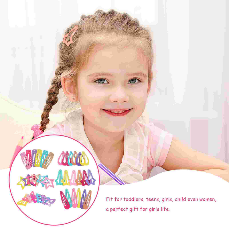 36 Pcs Baby Girl Hair Accessories Heart Clips Girls Heart-shaped for Snap Child
