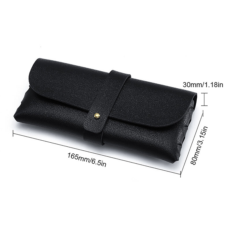 Glasses Case Women Leather Soft Glasses Bag With Buckle Portable Sunglasses Box Bag Accessories Eyeglasses Case Sunglasses Box