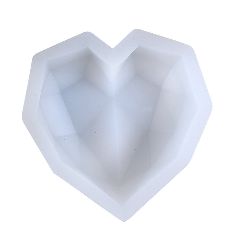 Molde de silicona con forma de corazón de diamante 3D, herramientas de cocina para hornear, Mousse, pastel, pastelería, postre francés, bricolaje