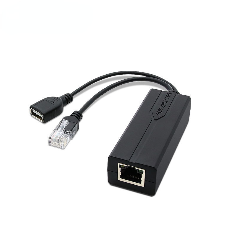 Divisor POE estándar de 100M, cabezal de CC aislado/cabezal hembra USB/Tipo C/módulo de fuente de alimentación Micro USB, divisor POE de 48V a 5V