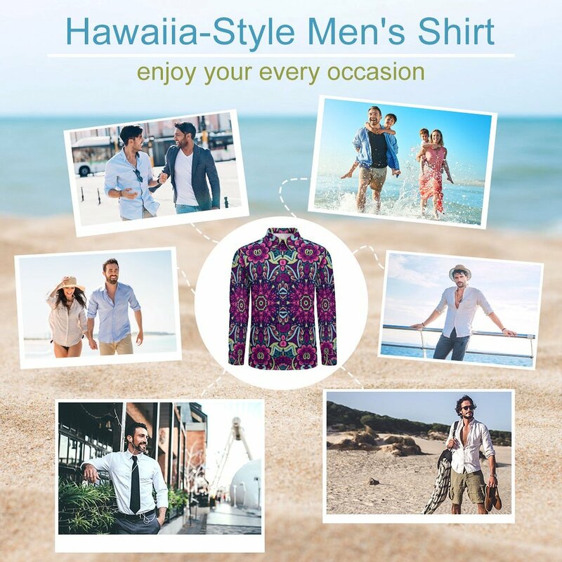 Camisa étnica Vintage para hombres, camisas casuales con estampado Floral Retro, blusa fresca de manga larga, ropa de calle gráfica, Tops de talla grande, otoño