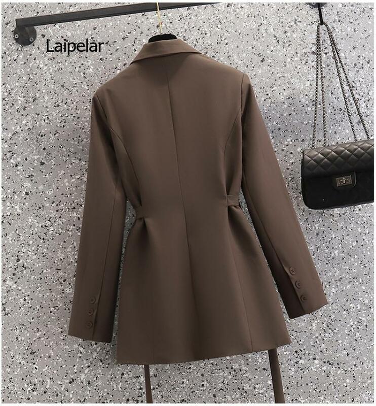 Elegante giacca da donna per esterno tinta unita retro plus size vita abito stile BF adatto per l'autunno