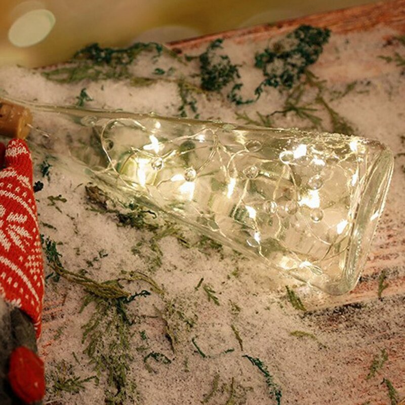 Wine Bottle Cork LED String Lights, Decoração do feriado, Guirlanda, Luzes de fadas, Natal, Fio de cobre, Bar