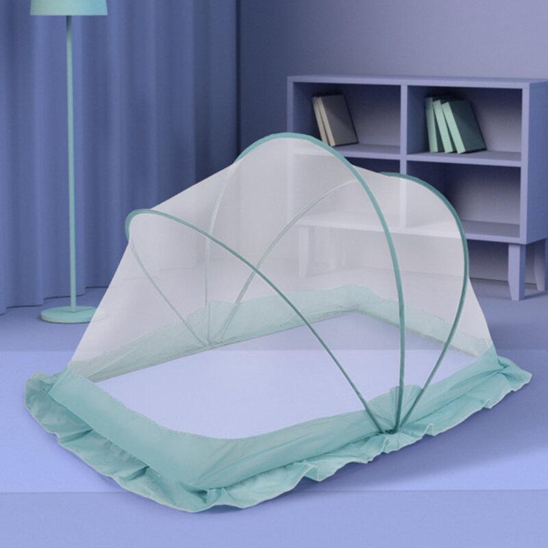 Jaring nyamuk tempat tidur bayi terenkripsi Yurt untuk anak-anak pemasangan gratis Crib tenda lipat portabel alas tidur kasur ayunan