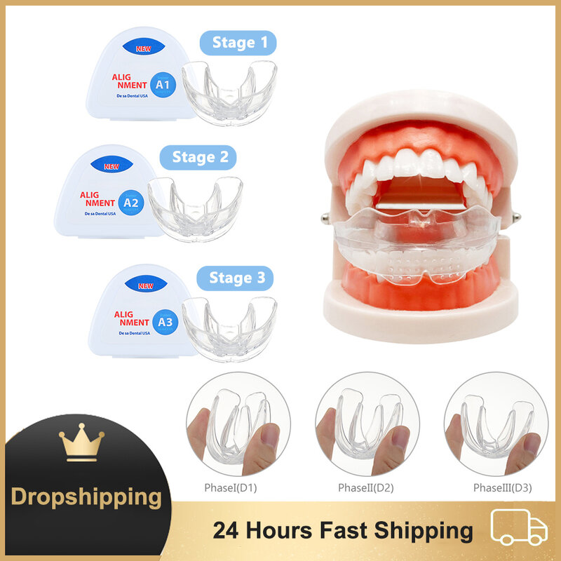 3 Stages Dental Orthodontic Braces Teeth Straightener For Kids Tooth Alignment Trainer Anti Snoring Bruxism Mouth Guard Dropship