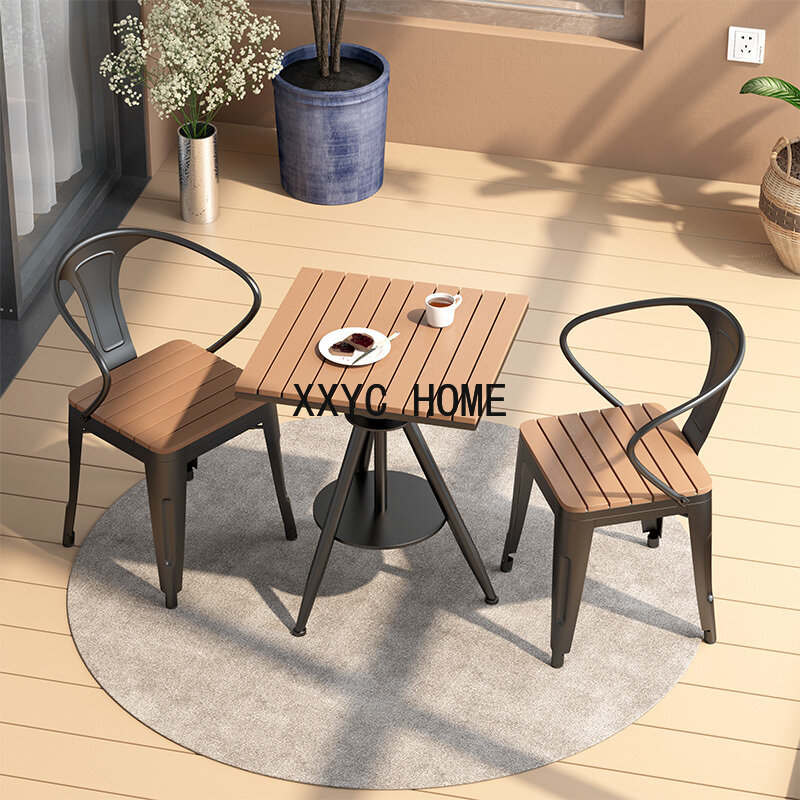 Mesa de café quadrada de madeira maciça, cadeira minimalista, mobília minimalista moderna, tamborete, sala de estar