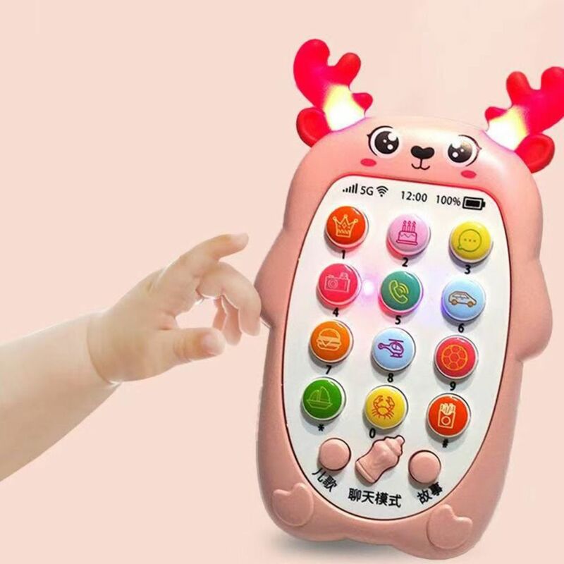 Zabawka głosowa elektroniczny telefon komórkowy dla dziecka zabawka silikonowa symulacja sterowane telefonem muzyka zabawka do snu bezpieczne telefony Teether zabawki muzyczne