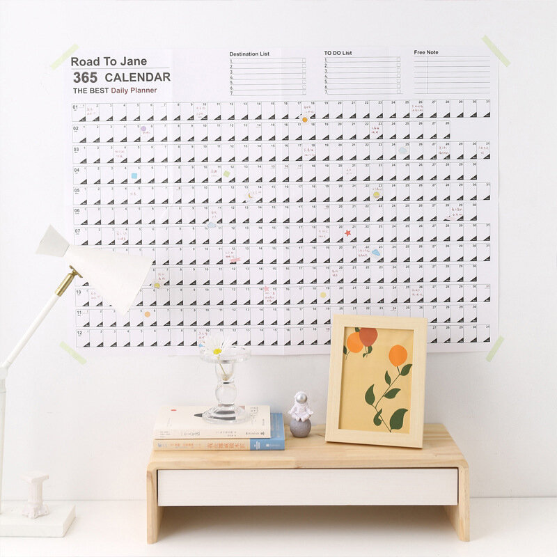 計画を簡素化した壁掛けカレンダー、年間スケジュール