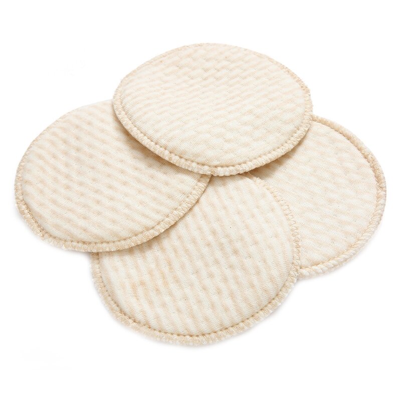 Almohadillas de algodón orgánico para mamás, almohadillas suaves y transpirables, antidesbordamiento, accesorios de lactancia, 4 piezas