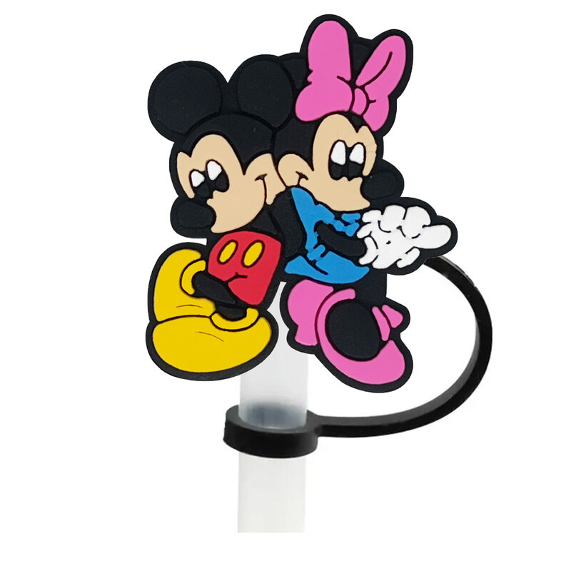 Disney Mickey Minnie Silicone Tampa De Palha, Bebida Plug De Palha, Reutilizável, À Prova De Salpicos, Beber Copo, Desenhos Animados, 10mm