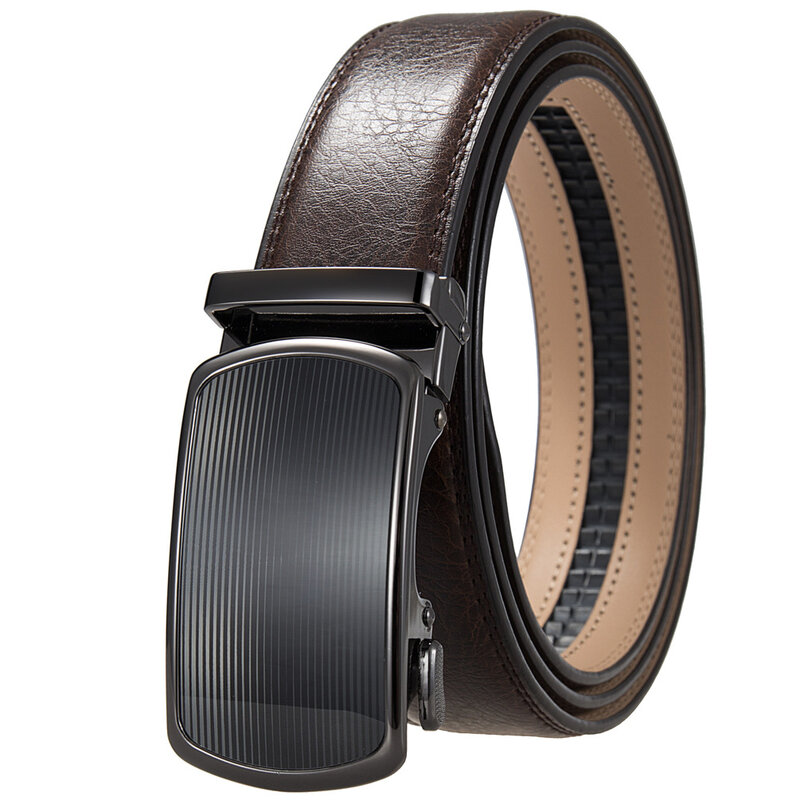 Plyesxale 2024 Cowskin Leather Mens Ratchet Belt Belts For Men Adjustable Automatic Buckle Man Belt Luxury Business Casual B1389