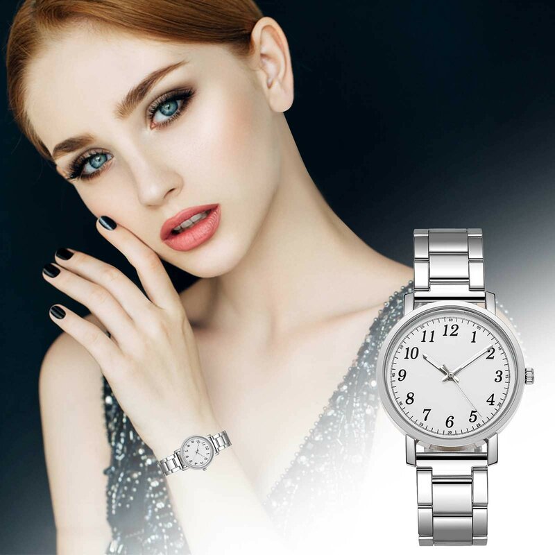 Menina relógios de luxo relógio de quartzo pulseira de aço inoxidável casual bracele relógio feminino quartzo relógios de pulso montre femme dropship