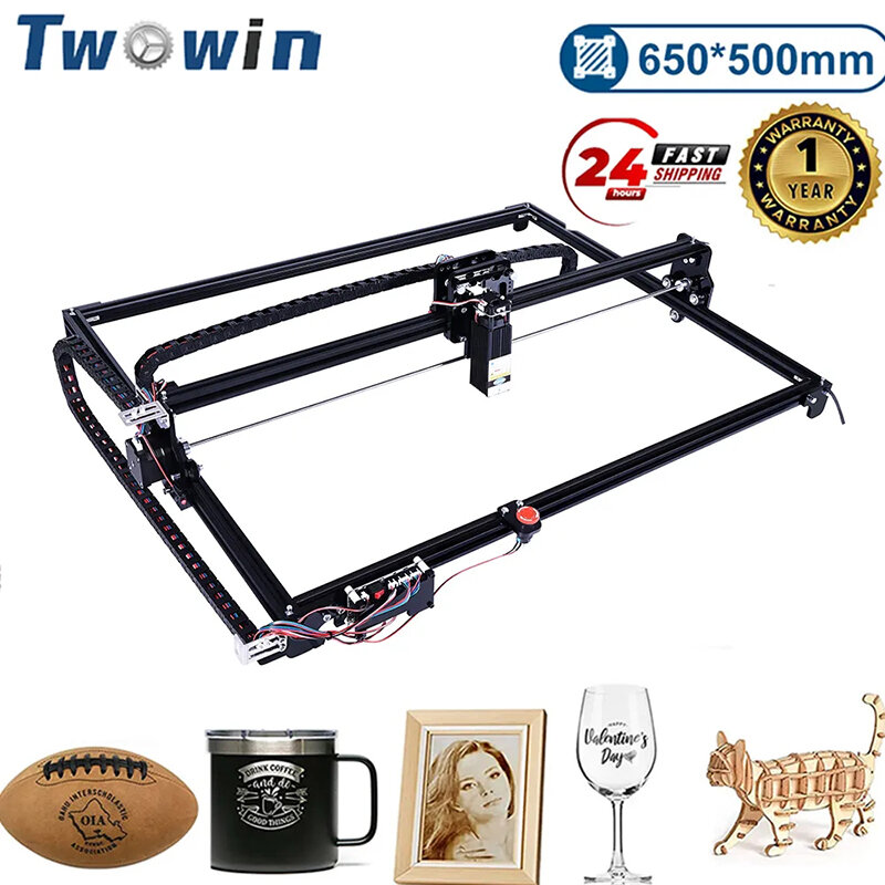 TWOWIN Powful Laser Engraving Machine 20W Working Area 650*500mm Assemble CNC Wood Router Cutting Printer DIY Milling Machine