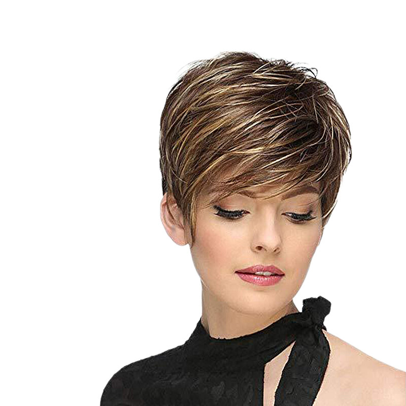 Short Straight Synthetic Wig Female Natural Wig For Role-Playing Party And Daily Use Wig