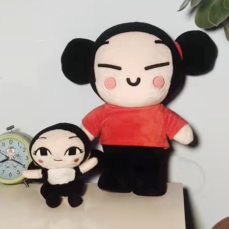 2 pezzi Pucca e Garu peluche bambola cinese del fumetto figura ripiena cuscino per dormire coppia di sposi bambini regalo ventaglio di compleanno per bambini