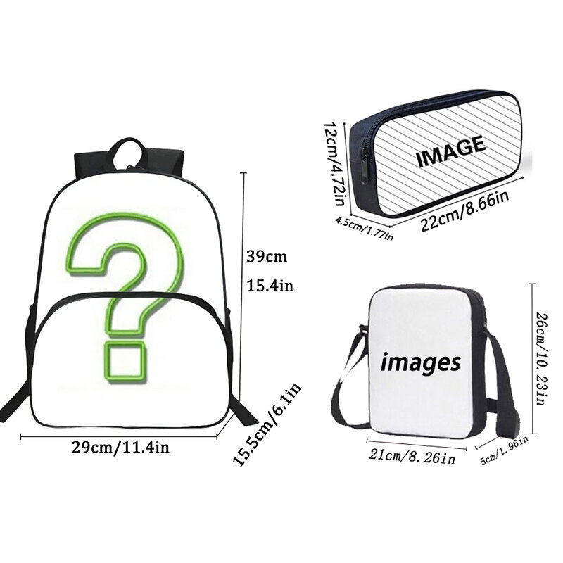 男の子と女の子のためのショルダーバッグ付き3Dサッカープリントスクールバックパック、ペンシルケース、サッカープリント、グレード1-3、3個セット