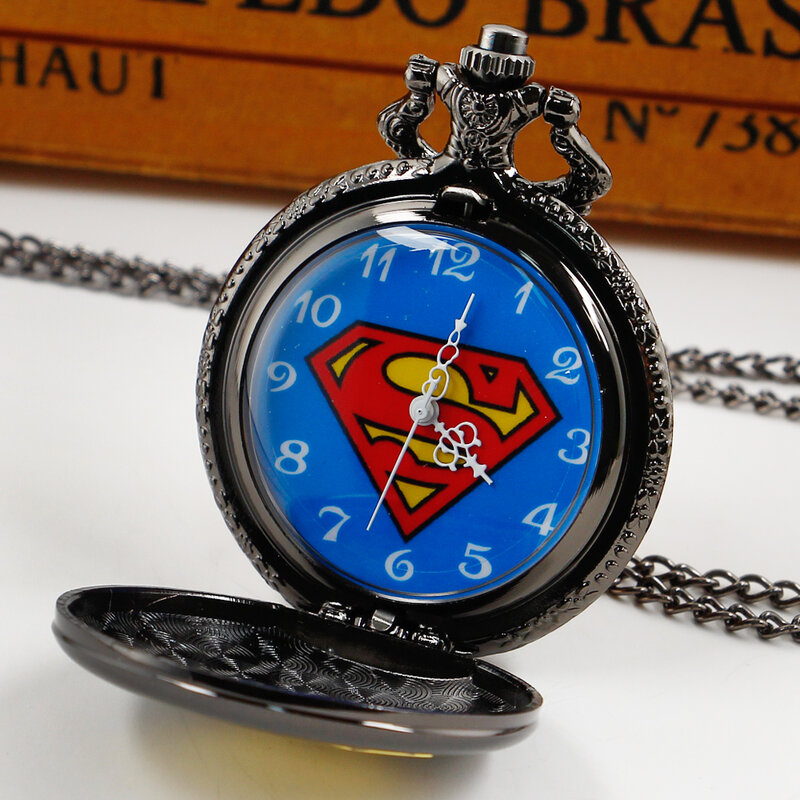Reloj de bolsillo de cuarzo para hombre, pulsera con colgante de Anime negro, regalo para niños