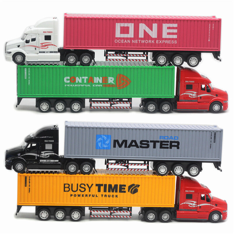 1:48 Vervoer Container Truck Model Diecast Voertuig Model Trek Lichaam Scheiding Deur Kan Worden Geopend Kids Speelgoed Gift Collection