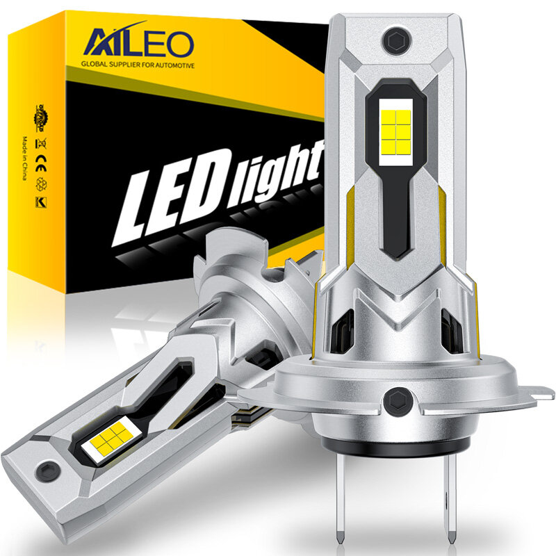 AILEO-LED Farol de carro, lâmpada turbo de alta potência, plug and play, não polarit, chip CSP, mini luz LED, soquete H7, 70W, 6000K, 30000LM, 2pcs