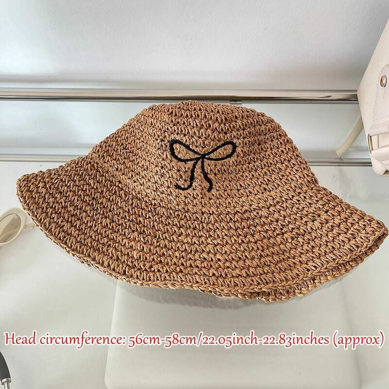 Respirável cor sólida Bow Strap Bucket Hat, secagem rápida, protetor solar, acampamento ao ar livre, novo, primavera, verão