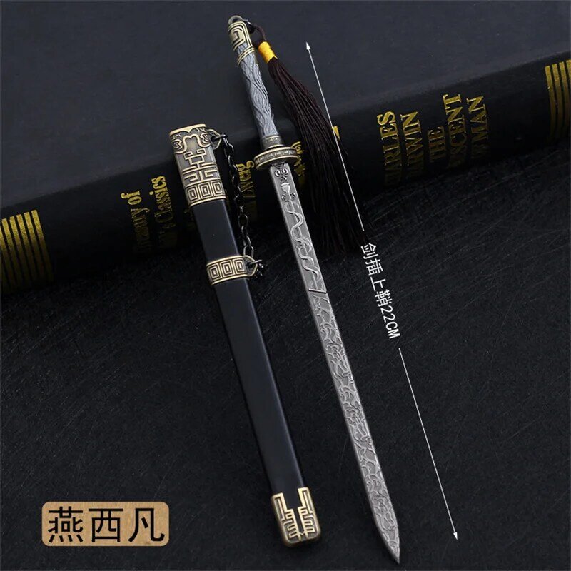 22CM stop nożyk do listów miecz chiński starożytny miecz stop broń wisiorek broń Model prezent dla studentów miecz kolekcja Cosplay