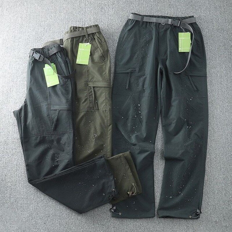 Straight Casual Overall Trousers 6XL Thick Waterproof Warm Fleece Cargo Pants Men Winter Outdoor Plus Velvet Multi-pockets