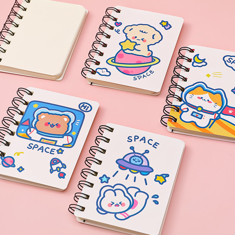 Coreano Cartoon Animal Bobina Notebook, Portátil, Superfície Dura, Rolo Notebook, Kawaii Diário, Bloco de notas, Presentes Estudante, A7