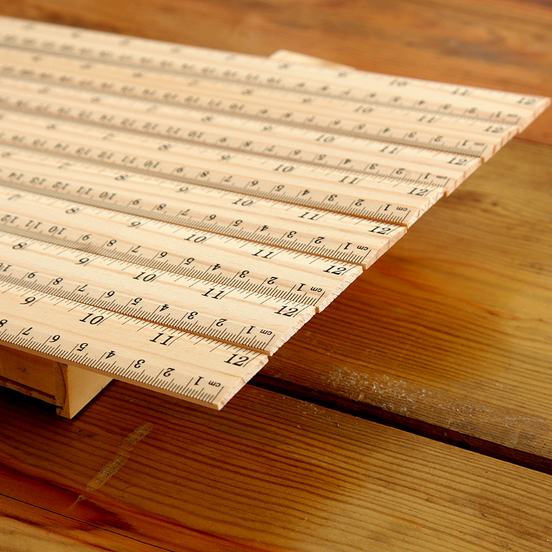 30 szt. Drewniana linijka linijka miernicza w podwójnej skali do biura w szkole domowej (30cm)