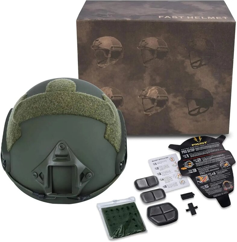 BOOIU helm Airsoft pria, pelindung kepala taktis Bump cepat MH tipe MH untuk olahraga luar ruangan Multicam Paintball