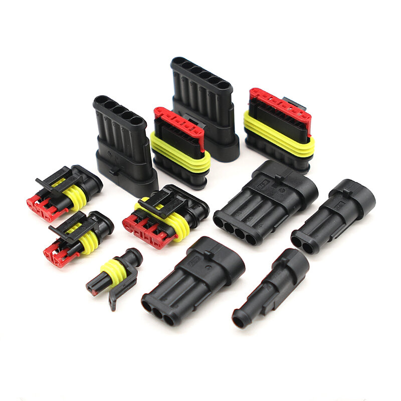 Conectores de Cable hembra impermeables automotrices, Terminal y sello adicionales, serie 282087-1, 3 pines Superseal AMP, 1,5mm