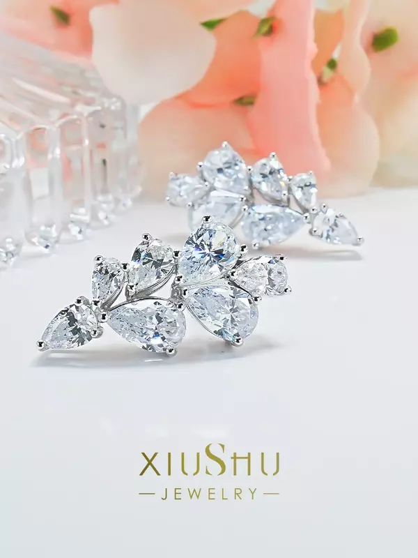Desire-pendientes de plata 925 con diamantes de alto carbono para mujer, tachuelas Retro versátiles, diseño de nicho de lujo a la moda