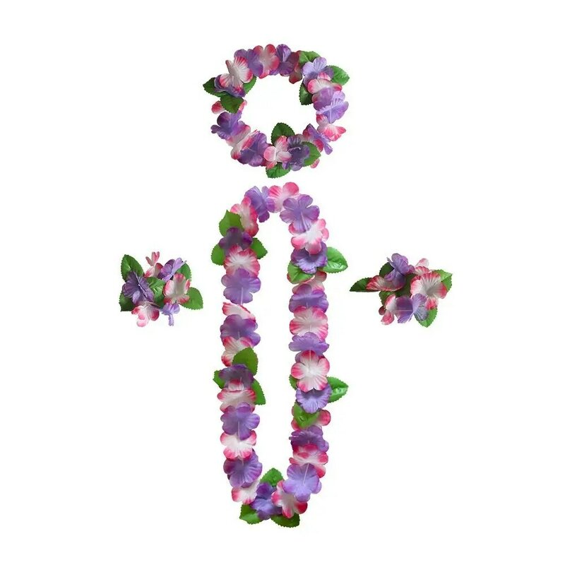 Ожерелье из искусственных цветов в гавайском стиле
