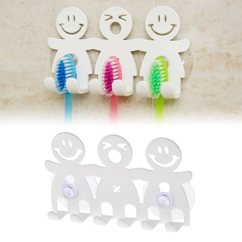 Porte-brosse à dents mural, ventouse, 5 positions, dessin animé mignon, polaire, HOSets, accessoires, 1 pièce