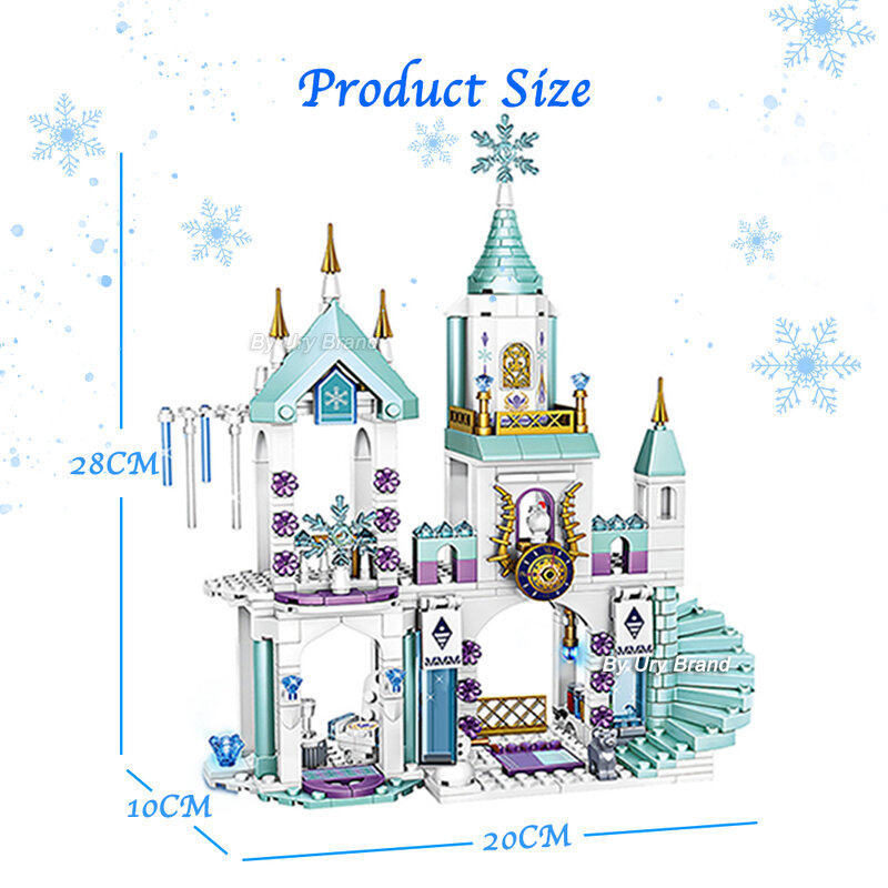 مكعبات بناء منزل ملعب القلعة الجليدية للبنات ، شخصيات حصان الثلج ، منزل الثلج ، أصدقاء الأميرة الفاخرة ، لعبة هدايا يمكنك صنعها بنفسك ، شتاء