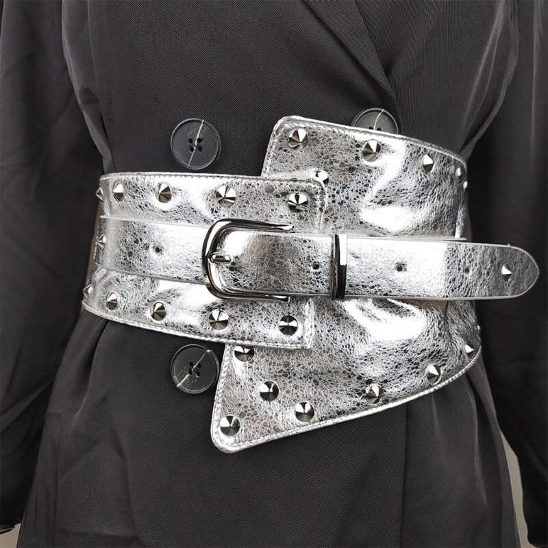 Cintura Waspie per accessori abbigliamento per cintura corsetto borchiato con rivetti per ragazze adolescenti