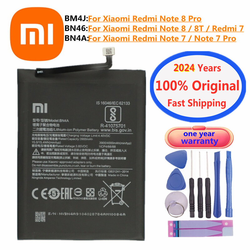 2024 Years 100% original Battery BN4A BN46 BM4J For Xiaomi Redmi Note7 Note 7 Pro / Note8 Note8 Pro 8T Phone Battery Batteries