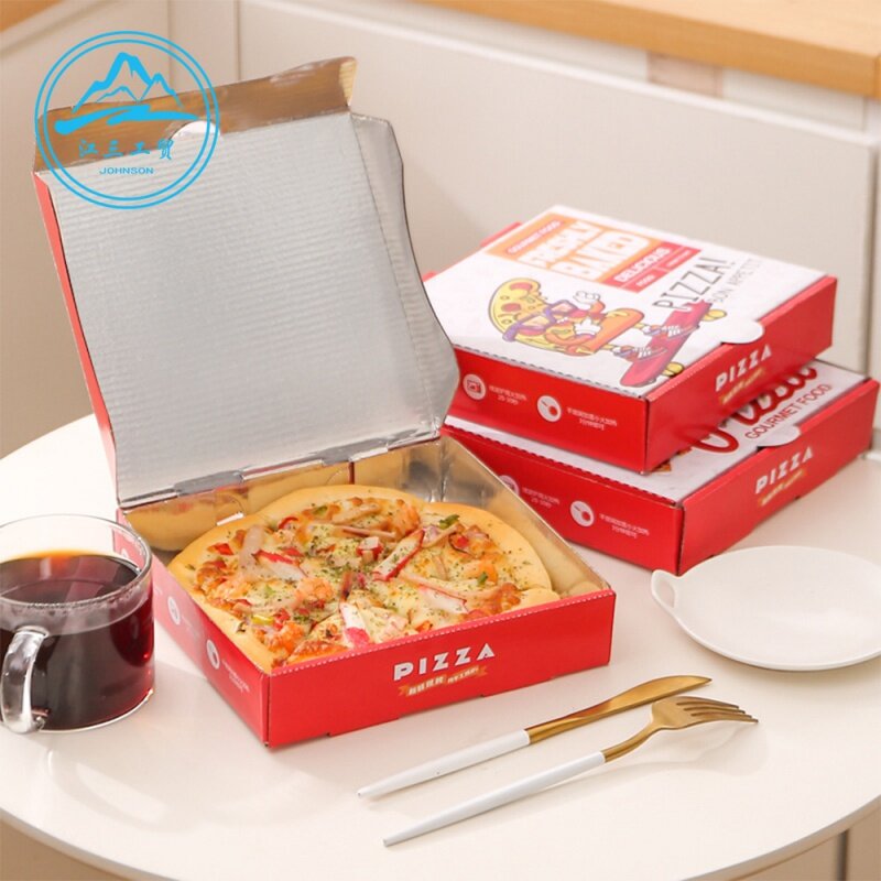 Caja de cartón corrugado para Pizza, caja blanca de Papel Kraft con logotipo personalizado impreso, producto personalizado