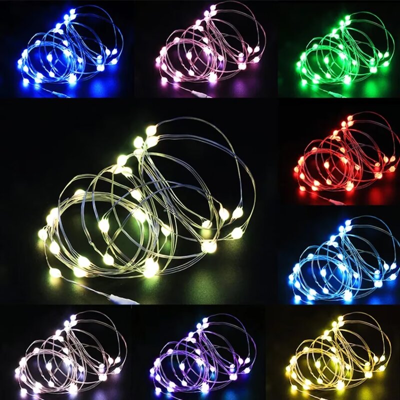 5M LED String Lights impermeabile Led filo di rame fata luci a batteria fai da te festa di nozze decorazione natalizia ghirlanda