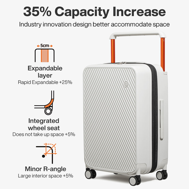 MIXI dapat diperluas membawa bagasi ringan kapasitas besar PC pegangan lebar koper perjalanan roda Spinner kunci TSA 20 24 inci
