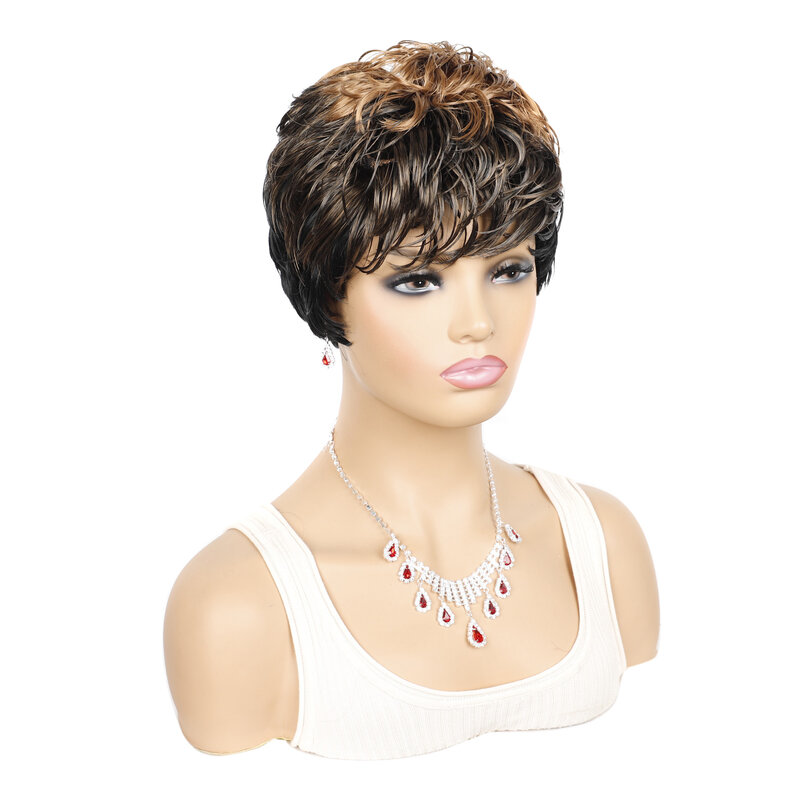 Short Curly Daily Wigs with Colored Bangs Synthetic Wig for African Women  Braided Wigs for Women Human Hair