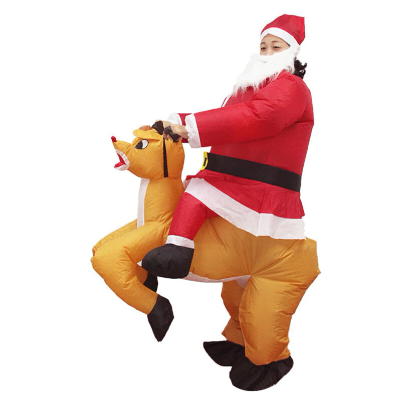 Boże Narodzenie zabawna kreskówka nadmuchiwany kostium renifer rekwizyty dla dorosłych na jeleniach święty mikołaj nadmuchane ubrania kostium imprezowy