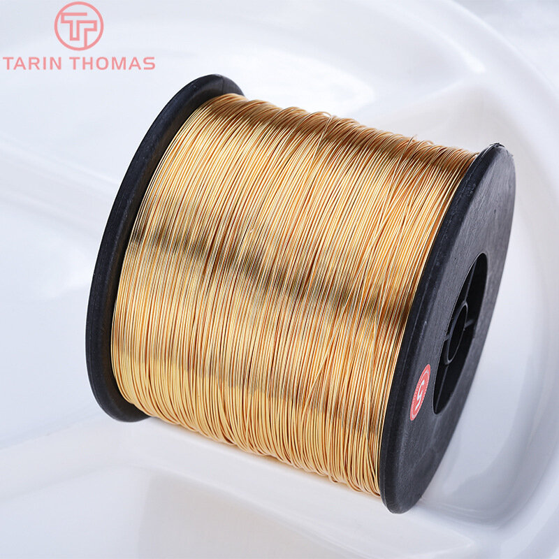 (5571)5 Meters 0.3MM 0.4MM 0.5MM 0.6MM 0.7MM 0.8MM 24K Gold Color Brass Make Shape Metal Wire High Quality Jewelry Accessories