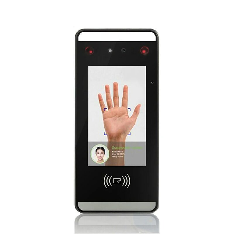 Zk Zichtbaar Licht Biometrische Palm Gezicht Gezichtsherkenning Rfid-Kaart Deur Toegangscontrole Tijdregistratie Machine Xface60