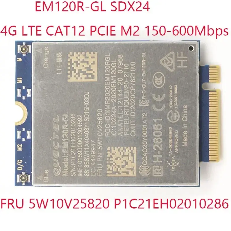 EM120R-GL SDX24สำหรับ ThinkPad L14 Gen 2 2021 20X1 20X2 20X5 20X6 5W10V25820 P1C21EH02010286 Quectel CAT12 M2 150-600Mbps 4G LTE
