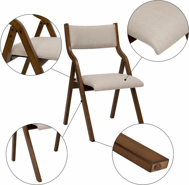 Modern Folding Dining Room Cadeiras, Designer Cadeira de Jantar, Conjunto de 2, 18 "Altura do assento