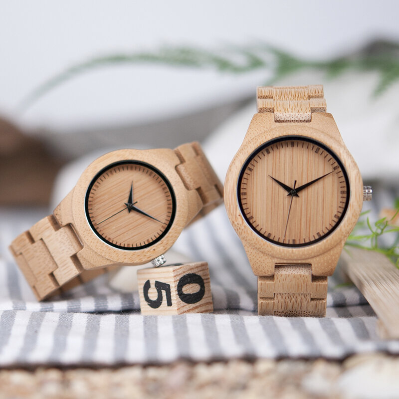 BOBO BIRD bambusowy zegarek mężczyźni kobiety kwarcowe zegarki na rękę na co dzień para drewniane zegarki zegarki rocznicowe prezent dla niego niestandardowe