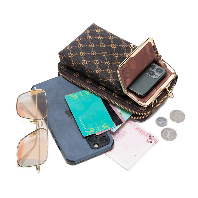 여성용 다기능 미니 휴대폰 가방, 탈착식 숄더 스트랩, 쇼핑용 소형 크로스바디 백