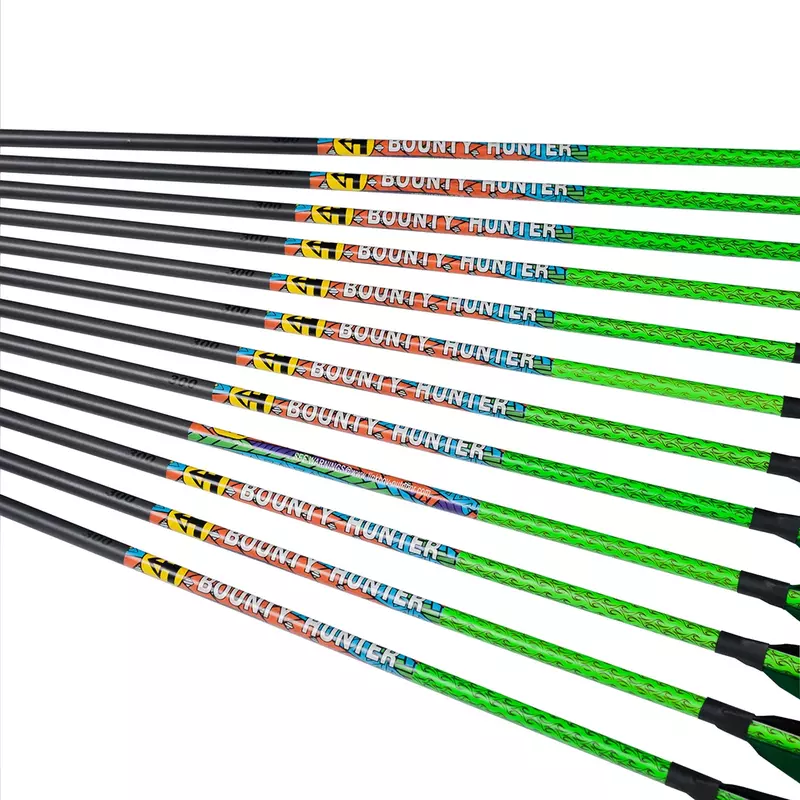 Linkboy-Flèches de tir à l'arc en carbone, colonne vertébrale 300, 340, ID 6,2mm, 5 pouces, plume de dinde, arc classique composé, chasse, tir, 12 pièces