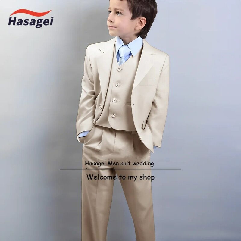 Ivory Boys Suit 3 pezzi Suit Formal Kids Wedding Tuxedo Party Stage Performance Wear Teen Clothes